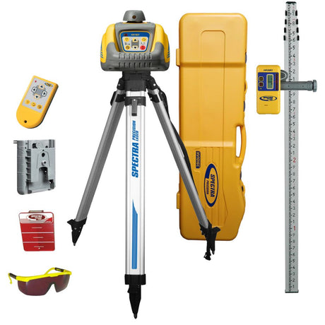 Spectra HV101GC-1 Self-Leveling Rotary Laser w/ HR320 Receiver, Tripod & Rod (10ths)