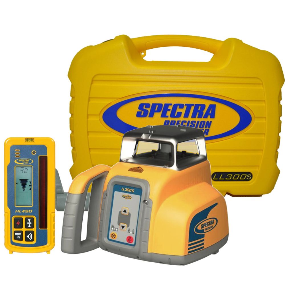 Spectra LL300S Laser Level Package with HL450 Receiver - Alkaline Batteries