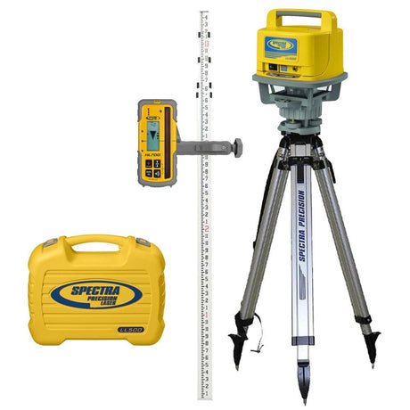 Spectra LL500-3 Long Range Laser Complete Package with HL700 Receiver, Tripod and Grade Rod (Metric)