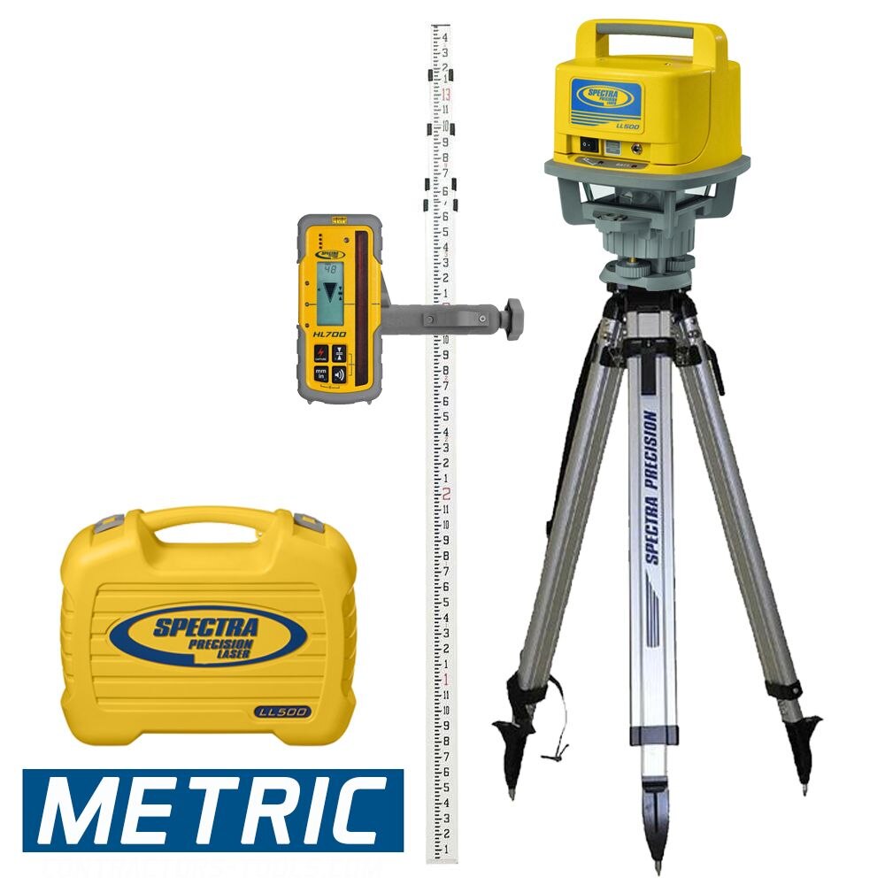 Spectra LL500-3 Long Range Laser Complete Package with HL700 Receiver, Tripod and Grade Rod (Metric) - 5
