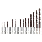 Spyder 100532 TetraClad 1/4" Hex Shank Drill Bit Set for Metal Wood PVC (15 Piece Set) - 2
