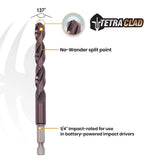 Spyder 100532 TetraClad 1/4" Hex Shank Drill Bit Set for Metal Wood PVC (15 Piece Set) - 4
