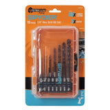 Spyder 100532 TetraClad 1/4" Hex Shank Drill Bit Set for Metal Wood PVC (15 Piece Set) - 7