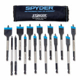 Spyder 11001 14-Piece Assorted Woodboring Spade Bit Set