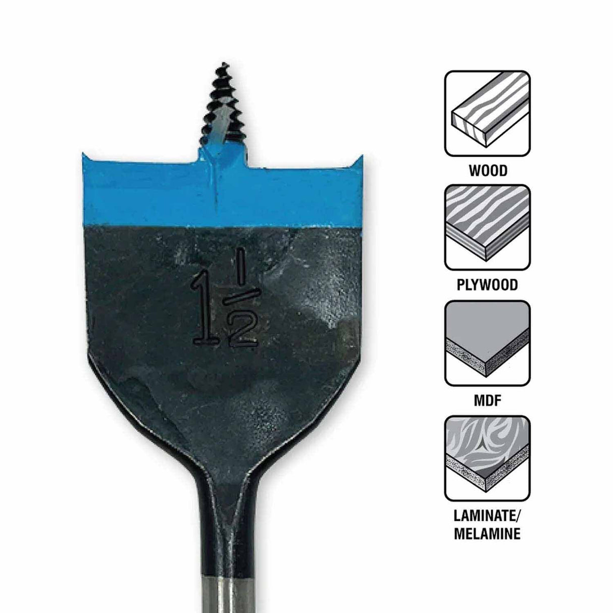 Spyder 11001 14-Piece Assorted Woodboring Spade Bit Set - 3