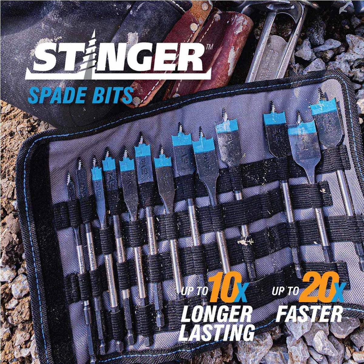 Spyder 11001 14-Piece Assorted Woodboring Spade Bit Set - 5