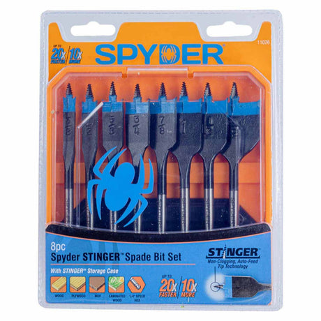 Spyder 11026 8-Piece Assorted Woodboring Spade Bit Set (3/8, 1/2, 5/8, 3/4, 7/8, 1, 1-1/8, 1-1/2-Inch) - 2