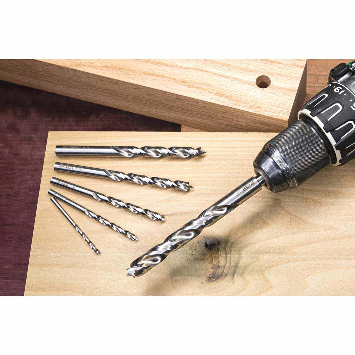 Spyder 11035 6-Piece Assorted Brad Point Twist Drill Bit Set (1/8, 3/16, 1/4, 5/16, 3/8, 1/2-Inch) - 4