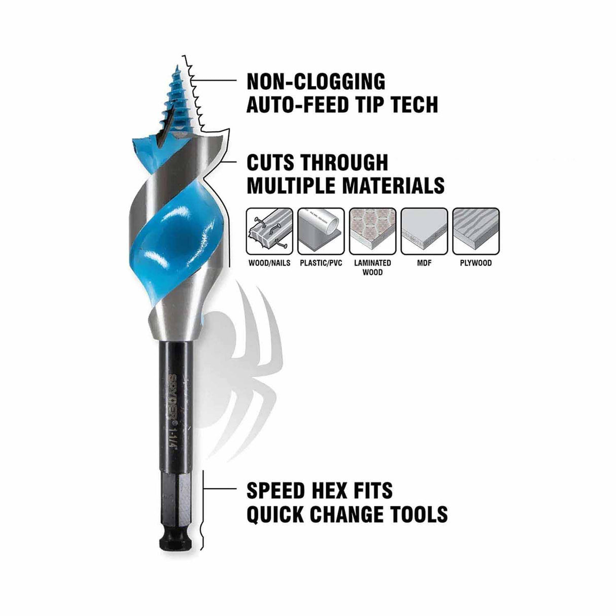 Spyder 12010 1-Inch x 6-1/2-Inch Auger Bit - 2