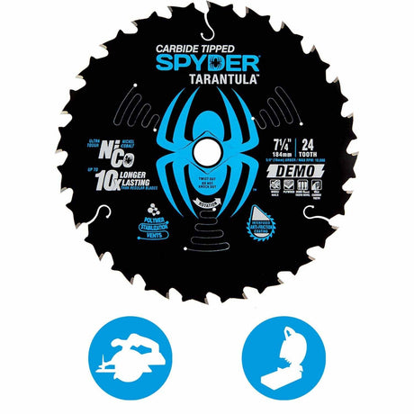Spyder 13006 7-1/4-Inch 24-Tooth TCT Demolition Circular Saw Blade