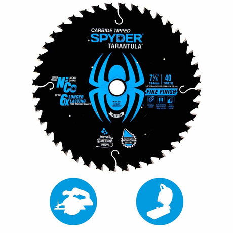 Spyder 13007 7-1/4-Inch 40-Tooth TCT Fine Circular Saw Blade