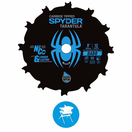 Spyder 13024 8-Inch 12-Tooth Dado Tungsten Carbide Tipped Steel Circular Saw Blade