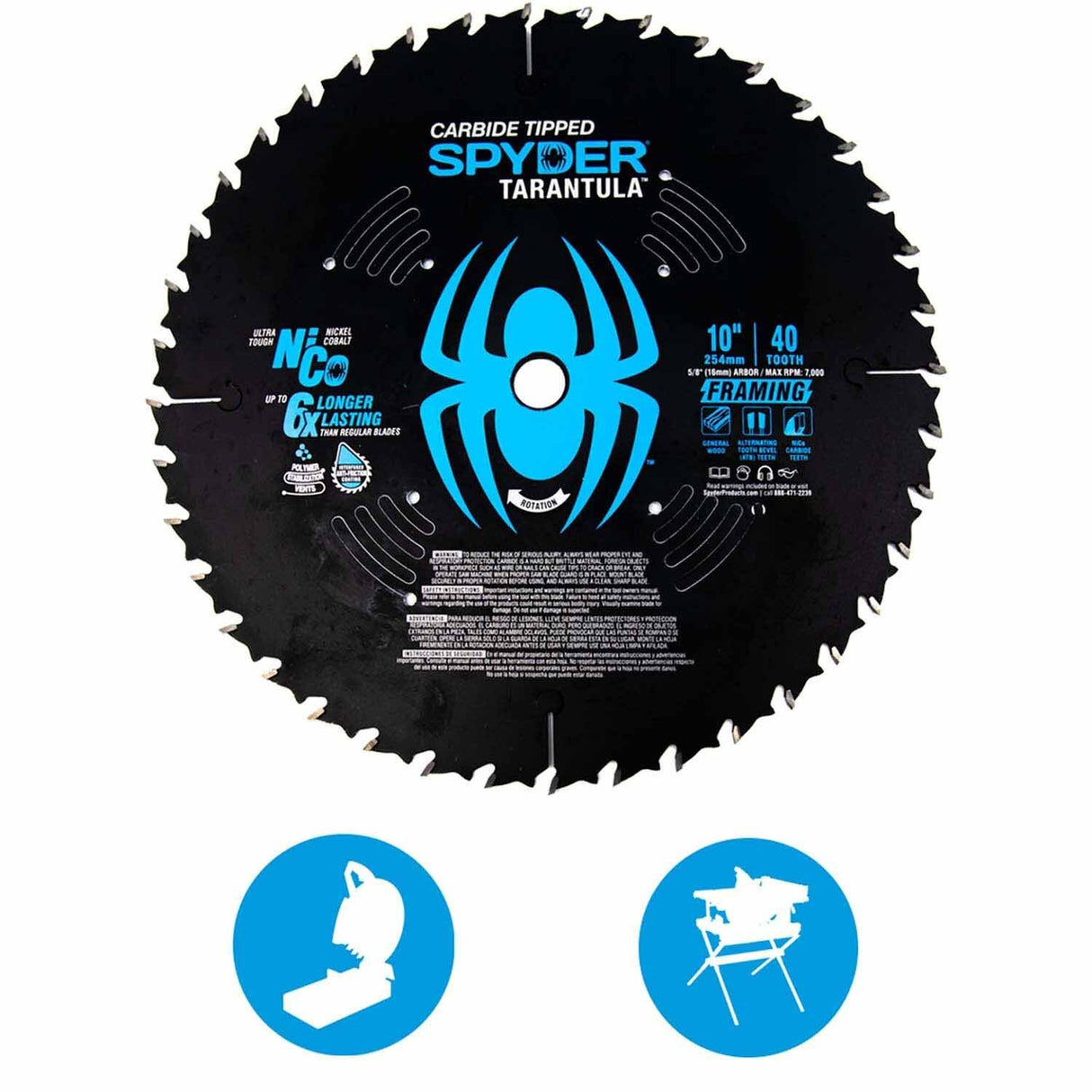 Spyder 13032 10-Inch 40-Tooth TCT Framing Circular Saw Blade