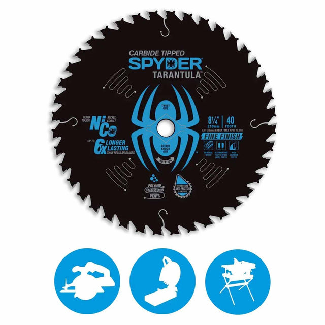 Spyder 13044 8-1/4-Inch 40-Tooth TCT Fine Circular Saw Blade