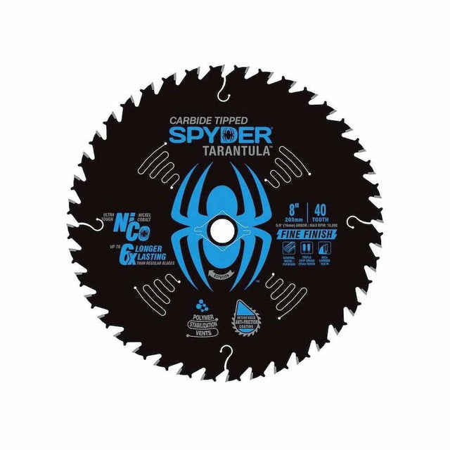 Spyder 13052 8-Inch 40-Tooth TCT Fine Circular Saw Blade For Panel And Sheet Cutting