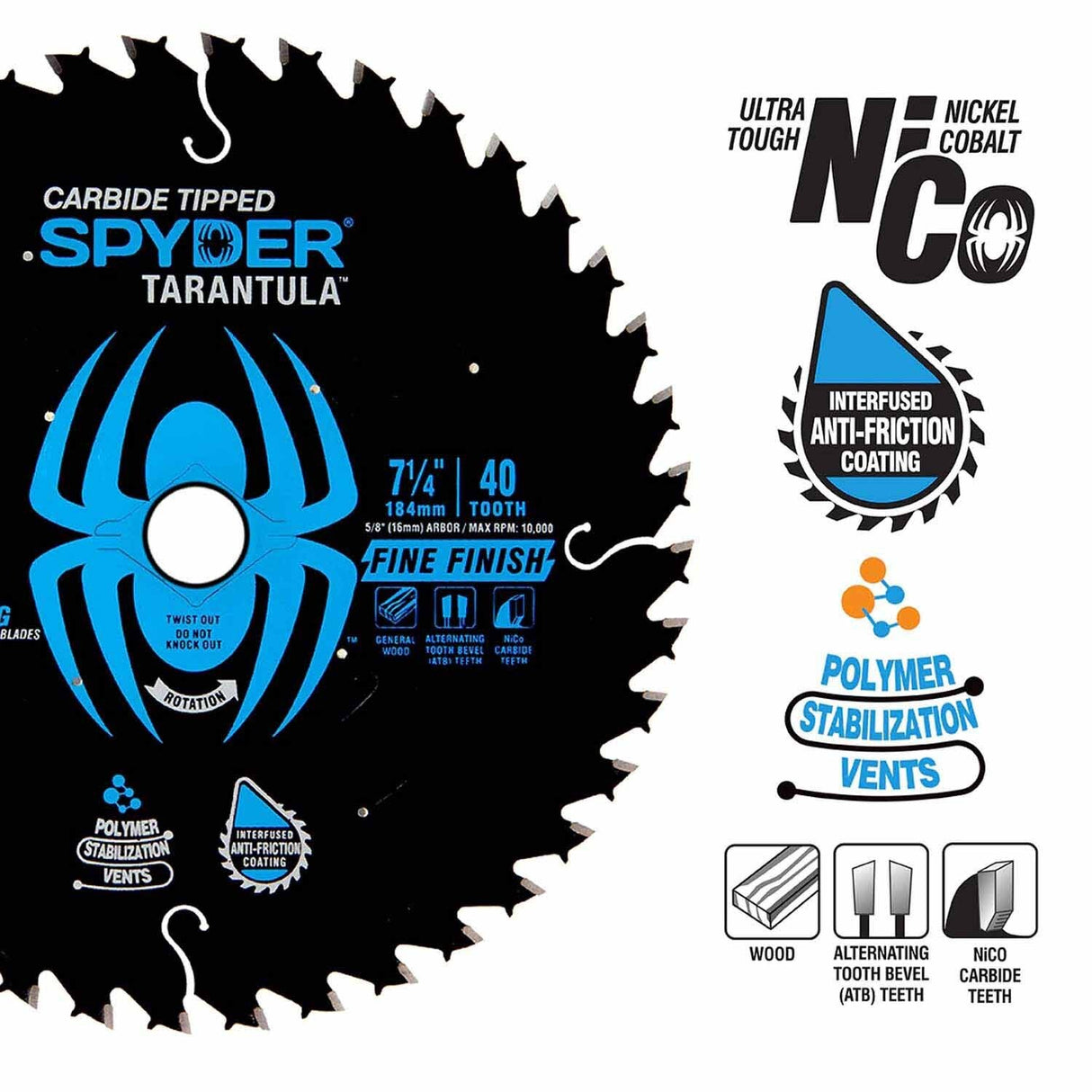 Spyder 13068CA 8-1/4-Inch 60-Tooth Circular Saw Blade - 2