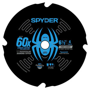 Spyder 13093 6-1/2" 4-Tooth PCD Diamond-Tipped Circular Saw Blade for Fiber Cement