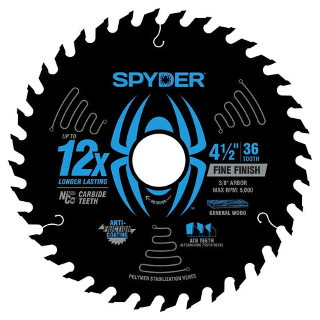 Spyder 13097 4-1/2" 36T Fine Finish Circular Saw Blade for Wood