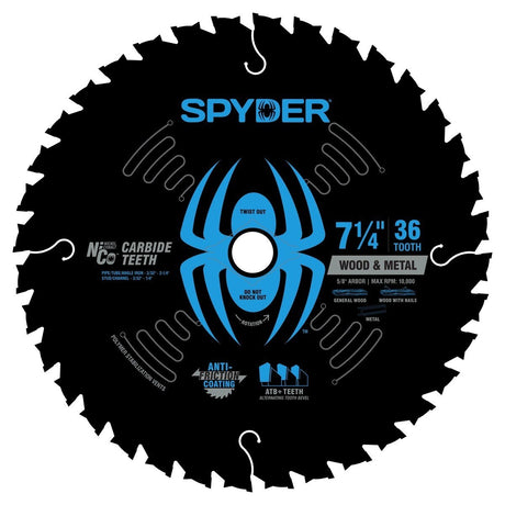 Spyder 13100 7-1/4" 36-Tooth Circular Saw Blade for Wood and Metal