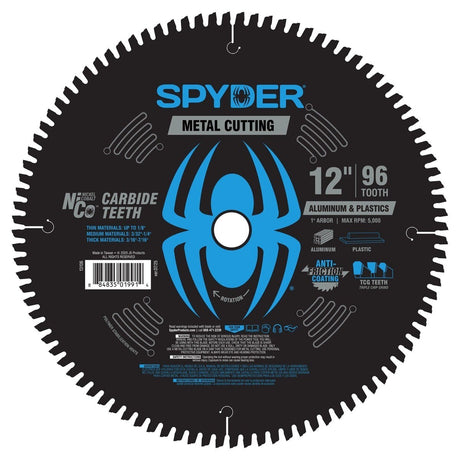 Spyder 13106 12" 96 Tooth Aluminum and Plastic Circular Saw Blade