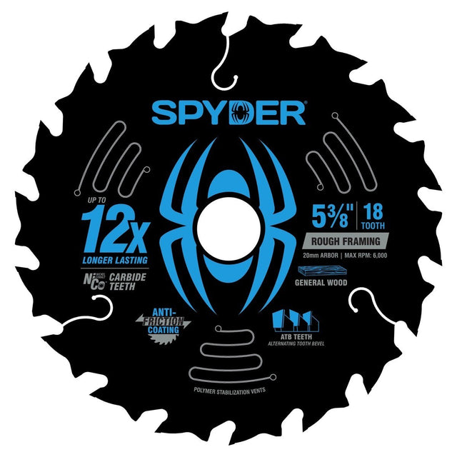 Spyder 13107 5-3/8" 18-Tooth Rough Framing Circular Saw Blade