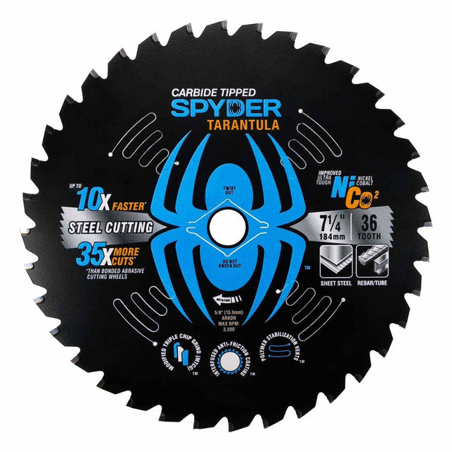 Spyder 13501 7-1/4-Inch 36-Tooth TCT Steel Cutting Circular Saw Blade