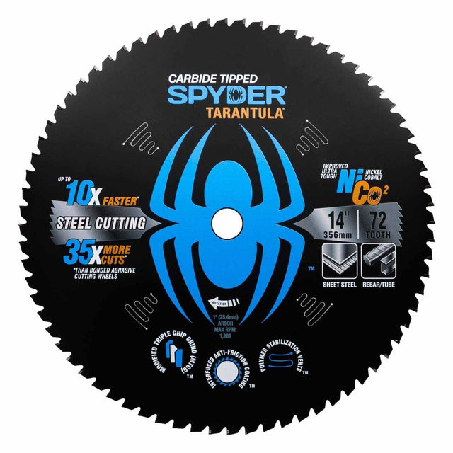 Spyder 13506 14-Inch 72-Tooth TCT Steel Cutting Circular Saw Blade
