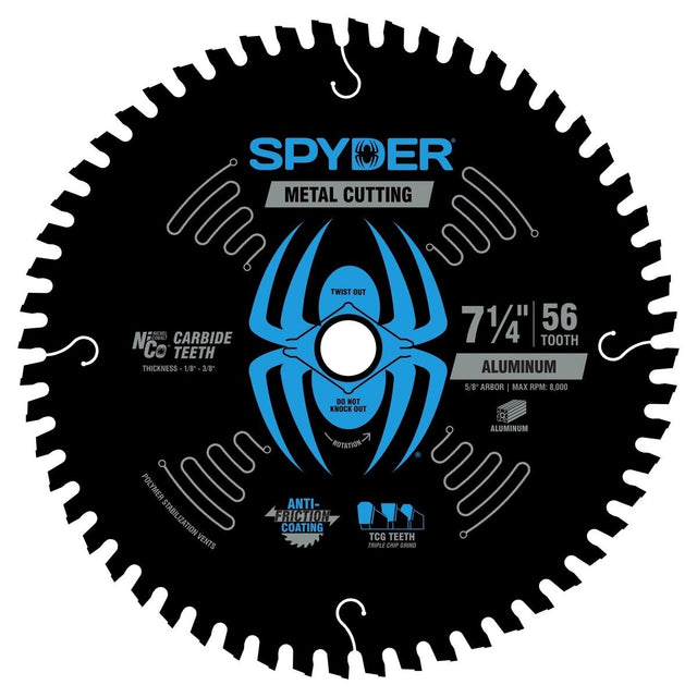 Spyder 13517 7-1/4" 56-Tooth TCG Aluminum Circular Saw Blade