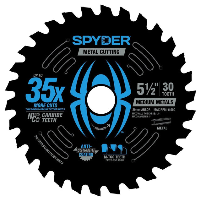 Spyder 13518 5-1/2" 30T Medium Metal Circular Saw Blade