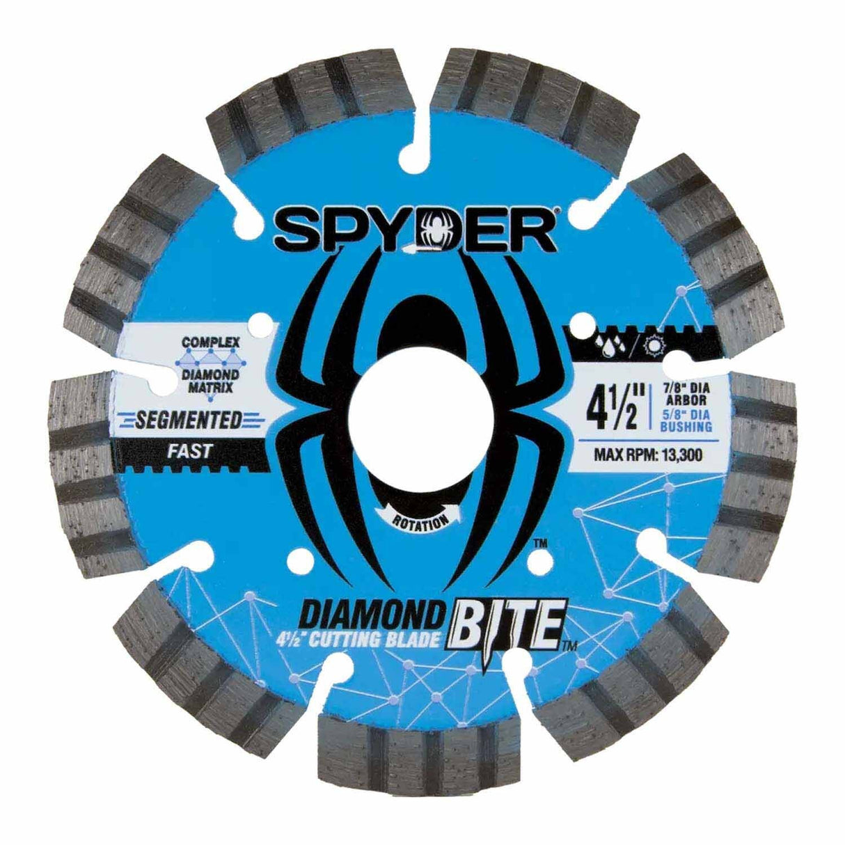 Spyder 14120 4-1/2-Inch Wet/Dry Segmented Diamond Saw Blade