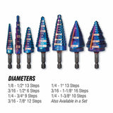Spyder 19019 1/8 to 1/2-Inch Hex Shank 13 Step Drill Bit - 3