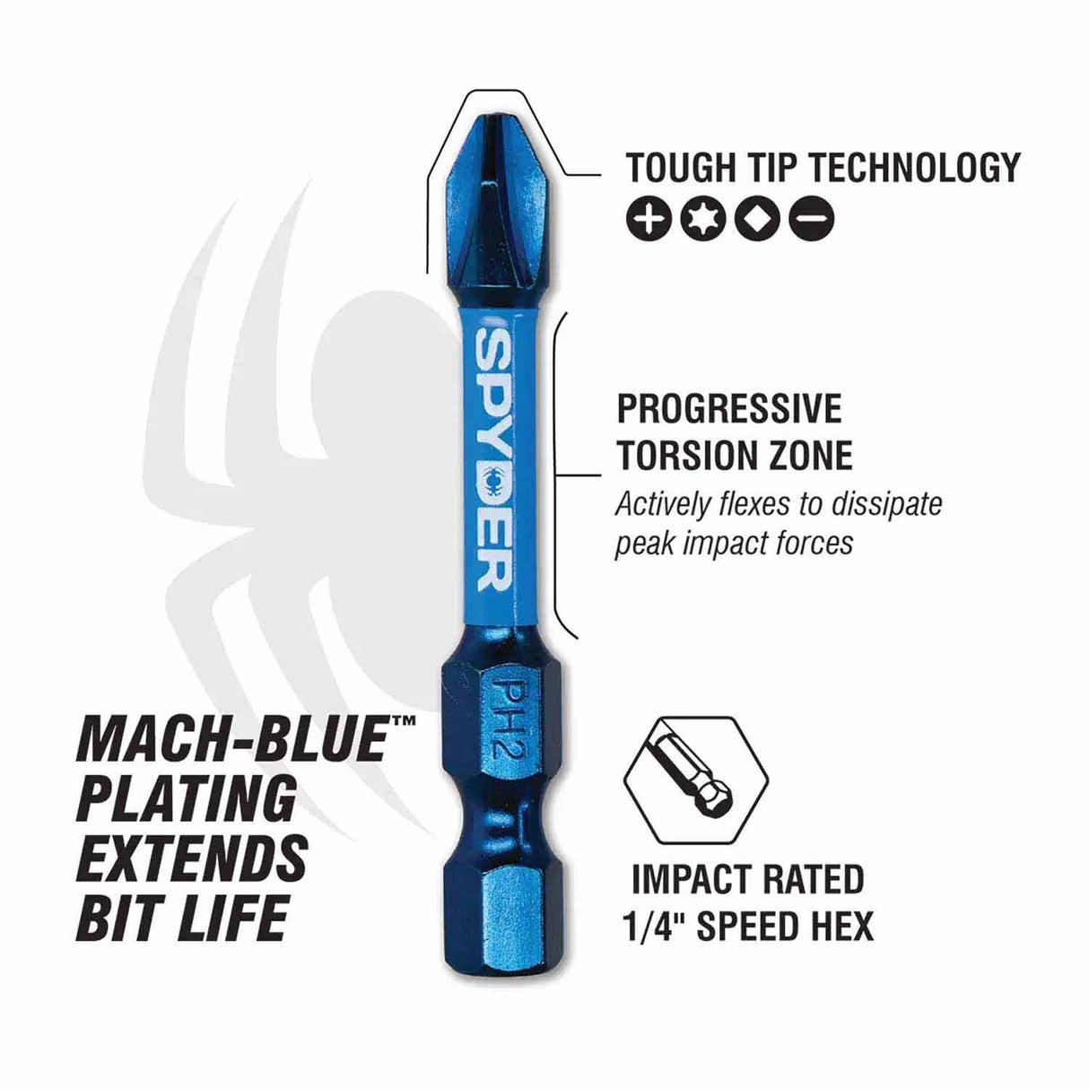 Spyder 19058 3-1/2-Inch SQ2 Impact Driver Bit (2-Pack) - 2