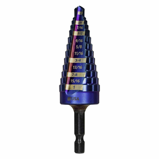 Spyder 19071 1/4 to 1-Inch Hex Shank 12 Step Drill Bit