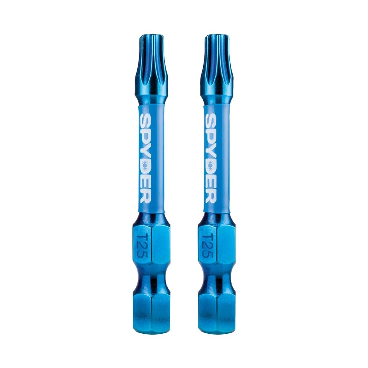 Spyder 19134 2" T25 Mach-Blue Impact Driver Bit with 1/4" Speed Hex (100 Pack) - 2