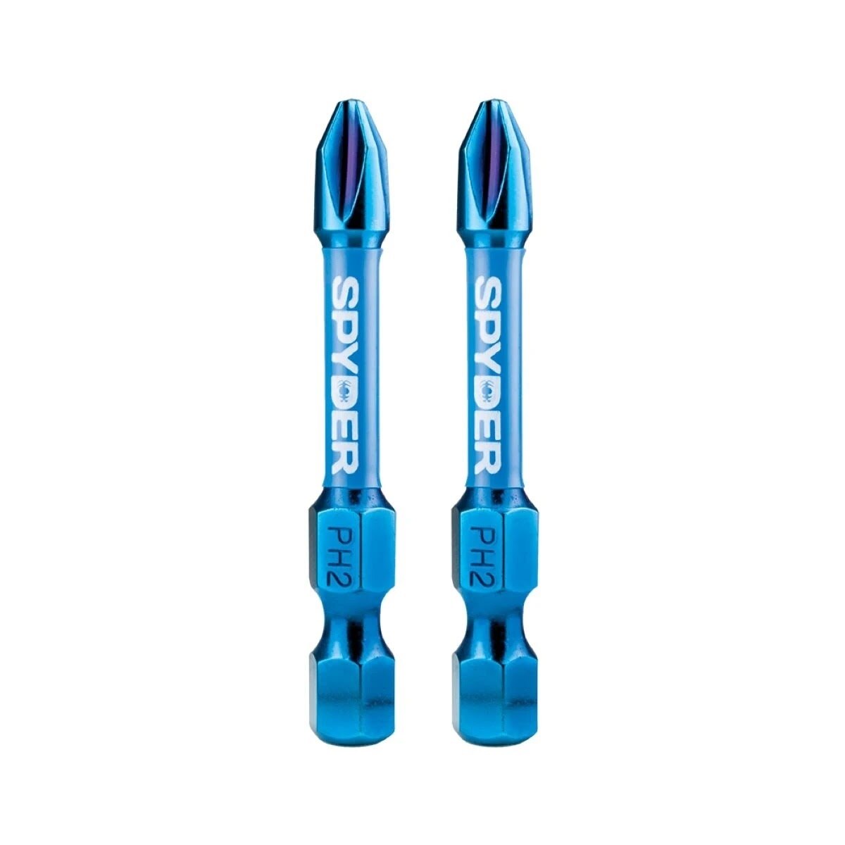 Spyder 19136 2" PH2 Impact Driver Bit with Mach-Blue Tough Tip Technology (50 Pack) - 2