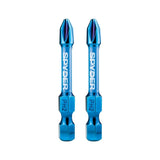 Spyder 19136 2" PH2 Impact Driver Bit with Mach-Blue Tough Tip Technology (50 Pack) - 2