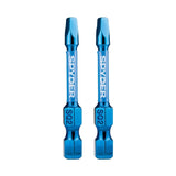 Spyder 19138 2" SQ2 Mach-Blue Impact Driver Bits with Tough Tip Technology (50 Pack) - 2