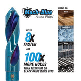 Spyder 19157 9/16 in Mach-Blue Armor Plated Tri-Flat Shank S&D Drill Bit - 3