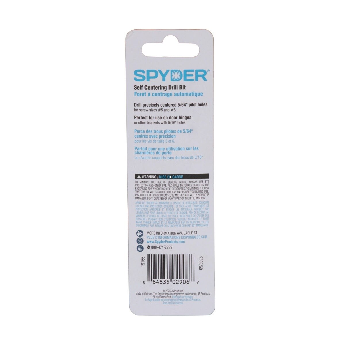 Spyder 19166 5/64" x 6" HSS Self-Centering Drill Bit with 1/4" Hex Shank - 4