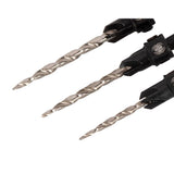Spyder 19169 HSS Tapered Adjustable Countersink Drill Bit Set for 6 8 and 10 Screws with 9/64 in 11/64 in and 3/16 in Pilots (3 Piece Set) - 3