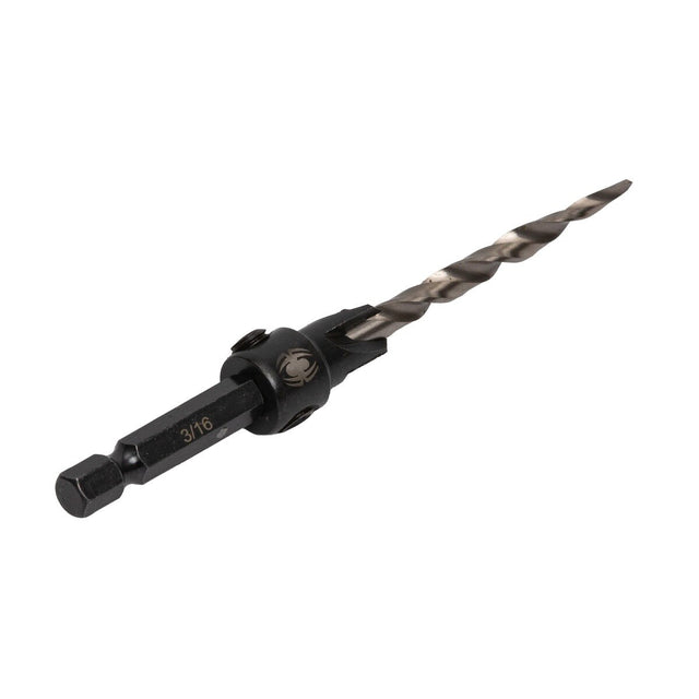 Spyder 19172 3/16" HSS Tapered Adjustable Countersink Twist Drill Bit for No 10 Screws