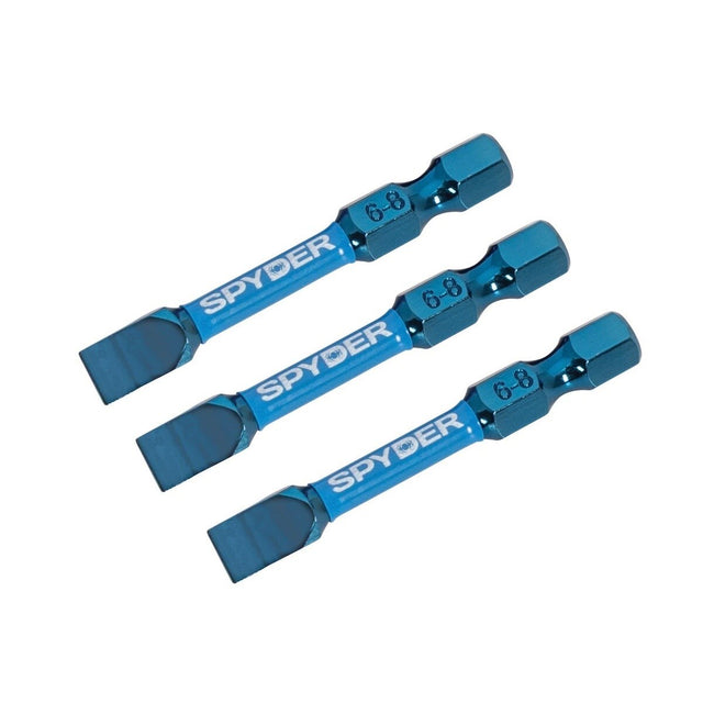 Spyder 19634 2" SL6-8 Slotted Impact Driver Bit with 1/4" Hex Shank (3 Pack)