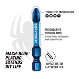 Spyder 19643 T30 x 3-1/2" Mach-Blue Impact Rated Driver Bit (2 Pack) - 2