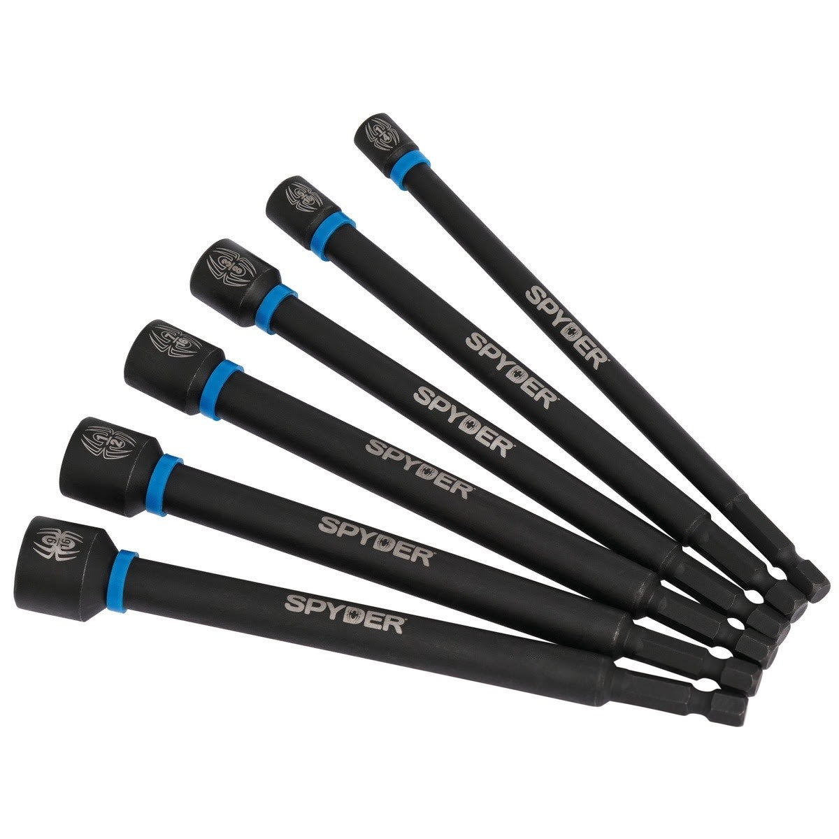 Spyder 19656 6" Magnetic Spline Drive SAE Nutsetter Set for Impact Drivers and Drills (6 Piece Set)