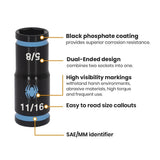 Spyder 19711 8-Piece 1/4" and 3/8" Drive SAE Flip Socket Set with 3" Impact Extension and Adapters (8 Piece) - 4