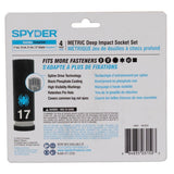 Spyder 19963 1/2 in Drive Metric Deep Universal Spline Impact Socket Set with Adapter 17mm 19mm 21mm (4 Piece) - 4