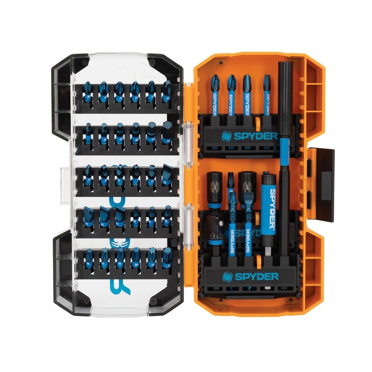 Spyder 19966 Mach-Blue Impact Rated Drive Bit Set with 1/4" Hex Shank (45-Piece Set)