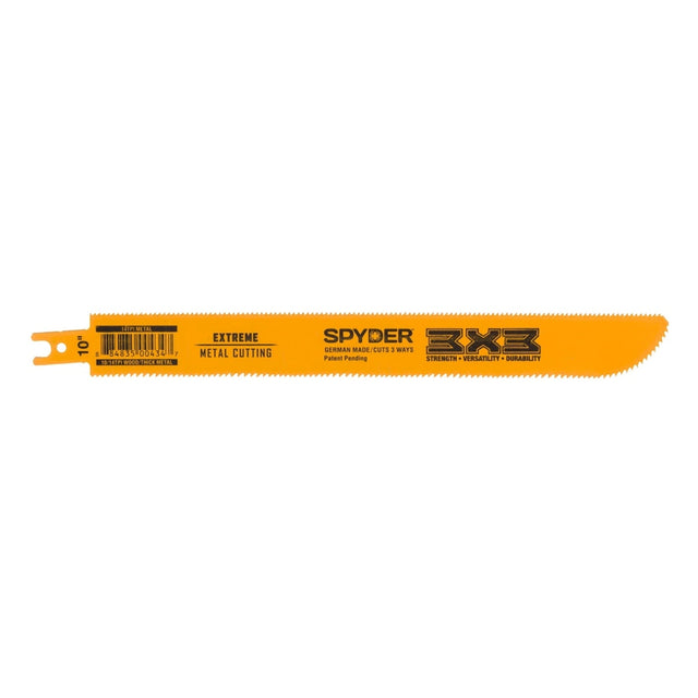 Spyder 200204 3X3 Double-Sided 10" 10/14 TPI Bi-Metal Reciprocating Saw Blade for Wood and Metal Cutting
