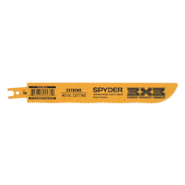 Spyder 200205 3X3 Double-Sided 8" 10/14 TPI Bi-Metal Reciprocating Saw Blade