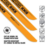 Spyder 200205 3X3 Double-Sided 8" 10/14 TPI Bi-Metal Reciprocating Saw Blade - 3